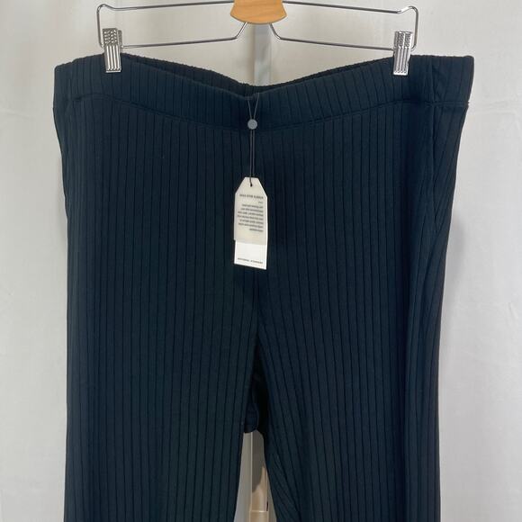 NWT UNIVERSAL STANDARD Aspen Ribbed Knit Wide Leg Pants Black Size L US 22 24 - Picture 5 of 11